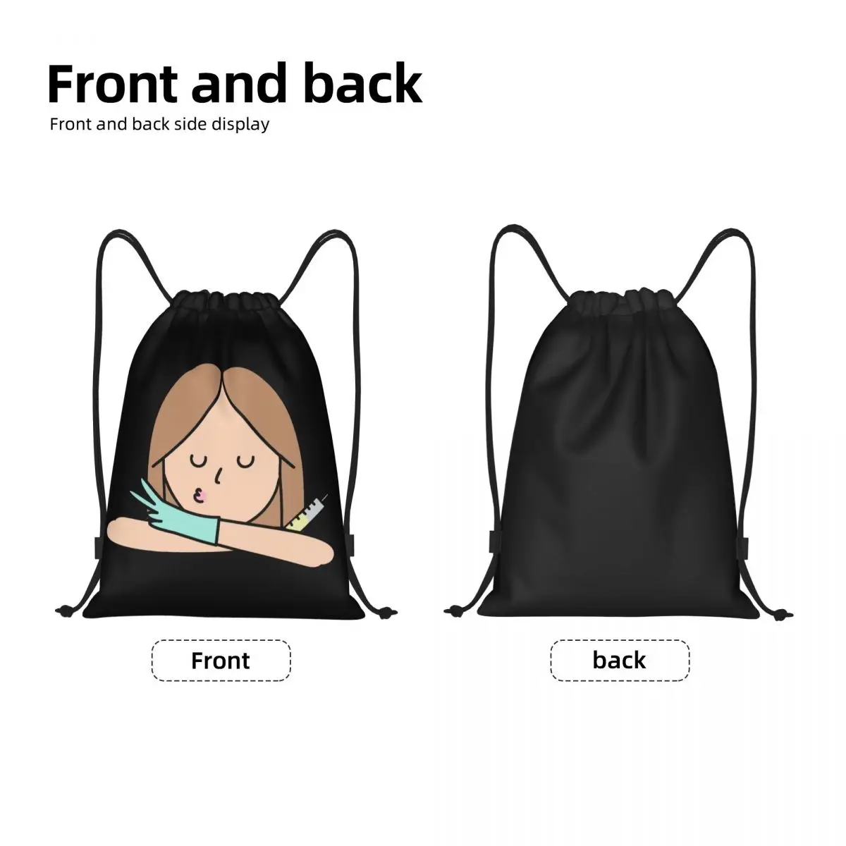 Enfermera En Apuros Doctor Nurse Medical Drawstring Backpack Bags Men Women Lightweight Gym Sports Sackpack Sacks for Shopping