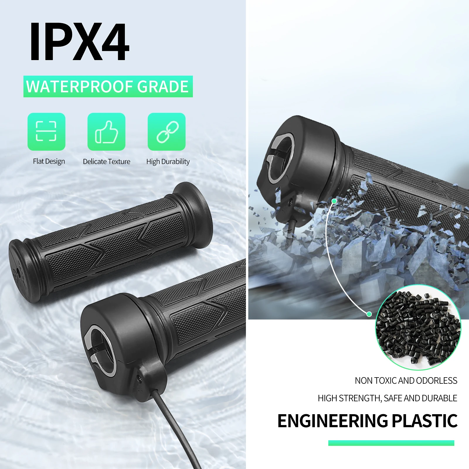 전기 자전거 WUXING 192X 풀 트위스트 스로틀 오른쪽 핸들 스로틀 방수/SM 커넥터 전기 자전거나 전동 스쿠터용