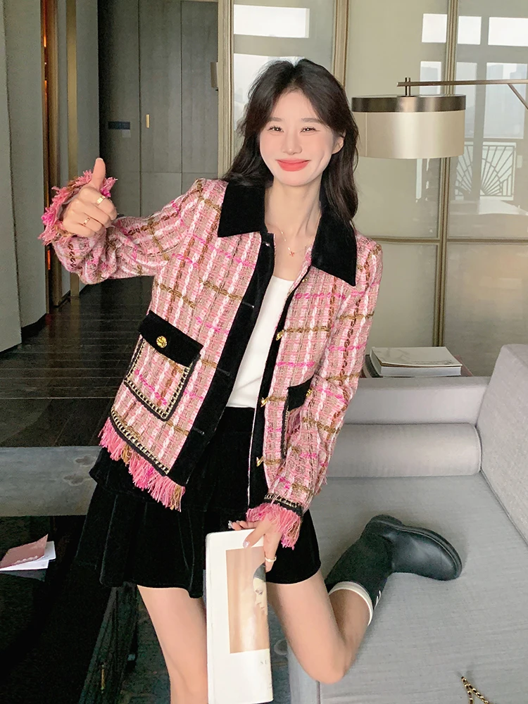 American style retro small fragrant style jacket women in the spring of 2025 fashionable and stylish design temperament top