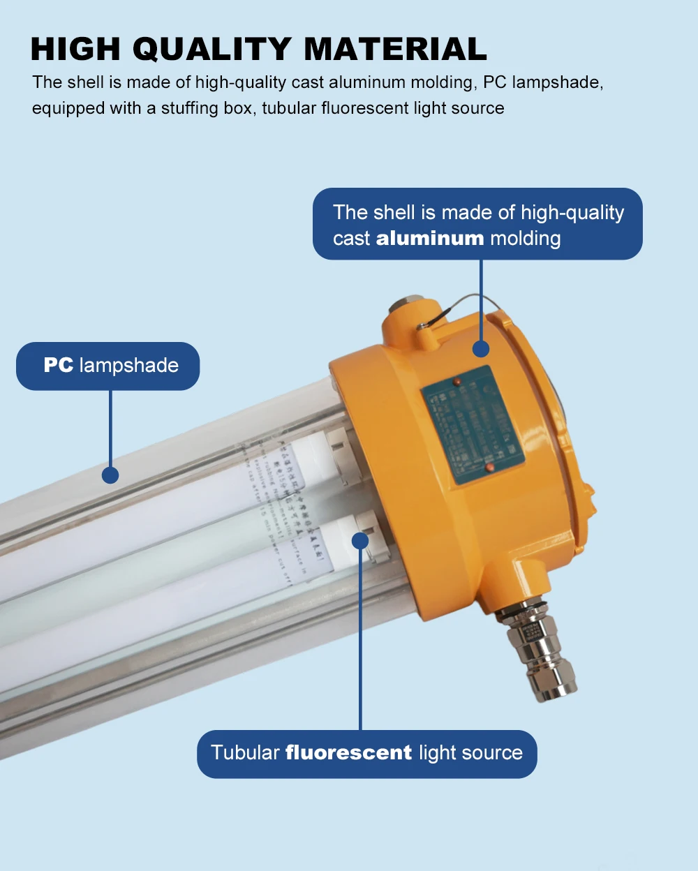 

Сертифицированная IECEx ATEX водонепроницаемая светодиодная трубчатая лампа IP65 Взрывозащищенное освещение