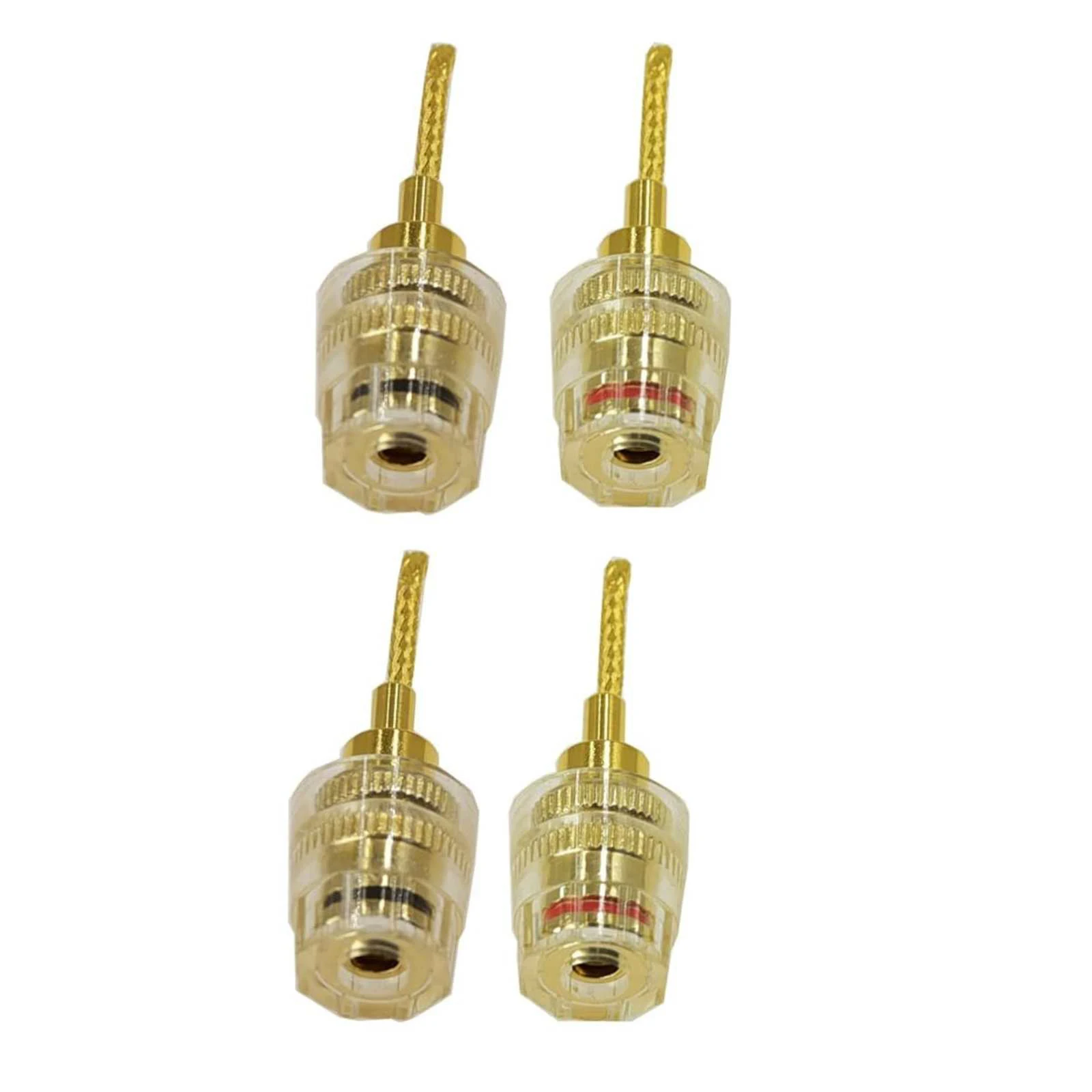 4 buah/Set 2mm Pin ke 4mm pisang perempuan OFC murni tembaga berlapis emas 24K steker kabel untuk HiFI DIY kawat konektor Speaker terminal