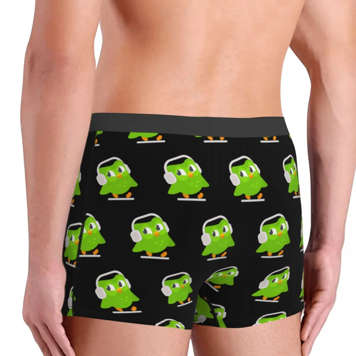 Duolingo Coruja Duo Boxer Cuecas para Homens, Roupa Interior Altamente Respirável, Shorts Estampados 3D, Presentes de Aniversário de Alta Qualidade