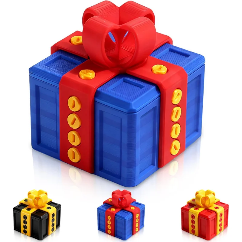 Coffret cadeau de farces imprimé en 3D avec vis, boîte de puzzle d'argent surprise de 3,15 pouces, cadeau de tour drôle pour Noël, Halloween et vacances