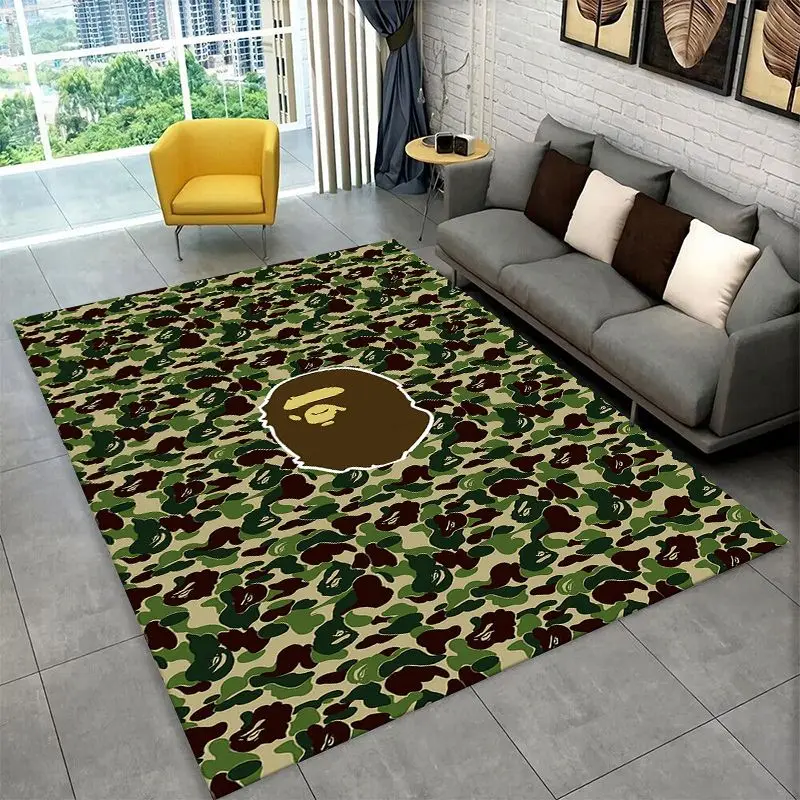 Fashion B-BAPE Sign Non-Slip Area Rug for Living Room, Bedroom & Playroom, Soft Carpet Floor Mat Home Decor Rug  Room Gift