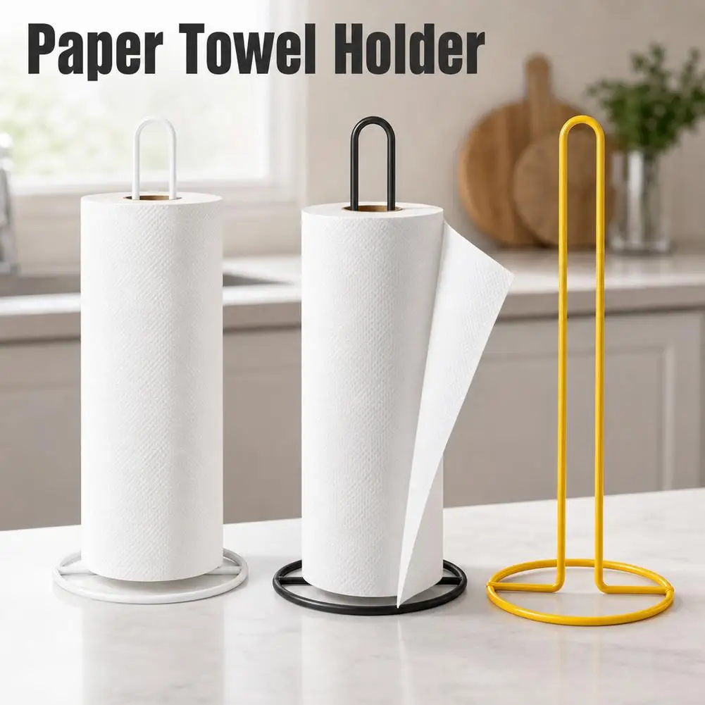 Bathroom accessories Vertical Wrought Iron Tissue Holder Creative Dining Table Storage Desktop Kitchen Roll Paper Holder