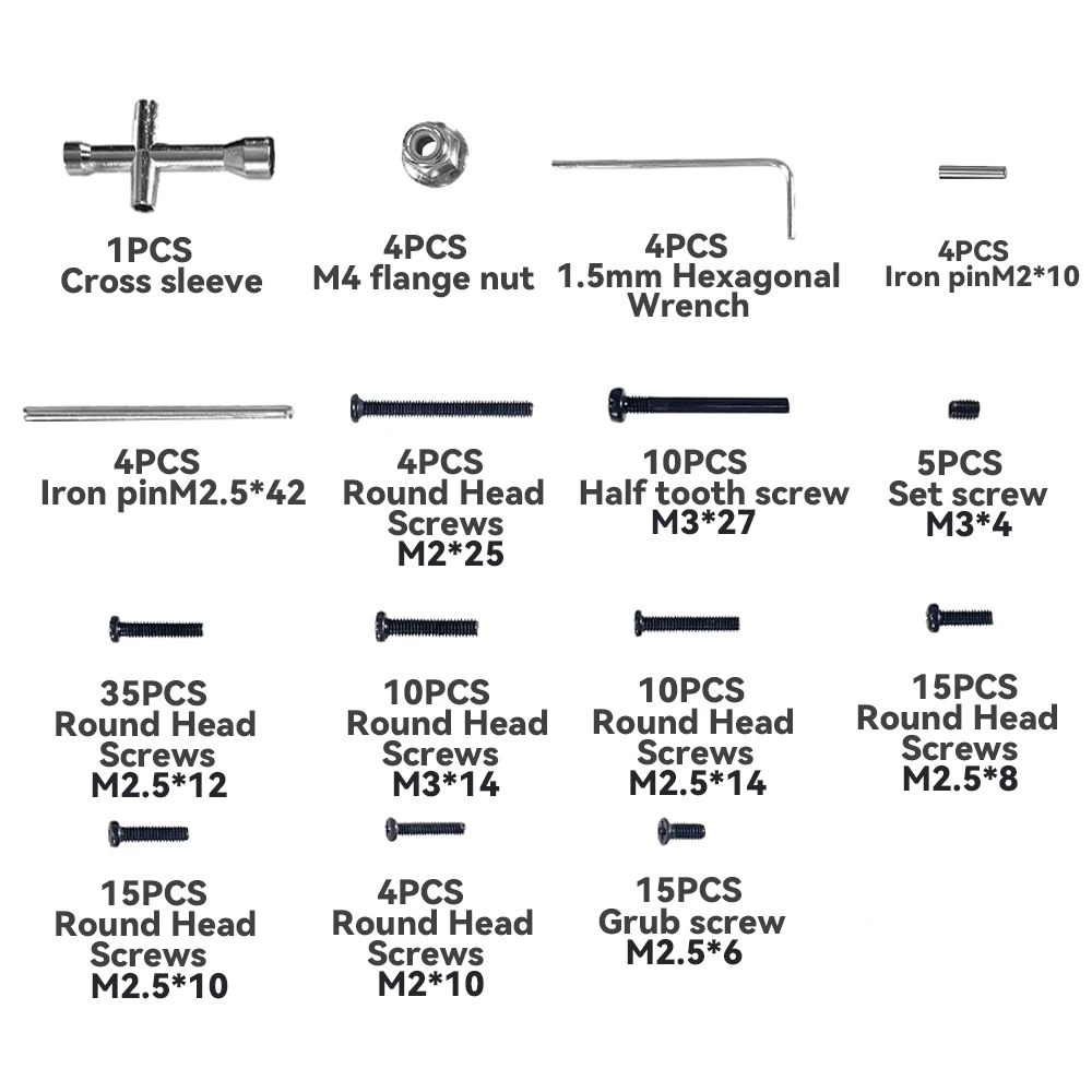 For Hyper Go MJX 1/16 16207 16208-09-10 H16 H16BM RC Car Spare Parts Remote Control Car Modification Screw Tool Accessories Box