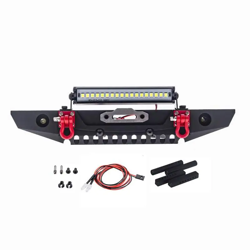 

1 adjustable metal front bumper with light pole suitable for 1:10 TRX4 Defender Axial SCX10 SCX10 II 90046 90047 RC remote contr