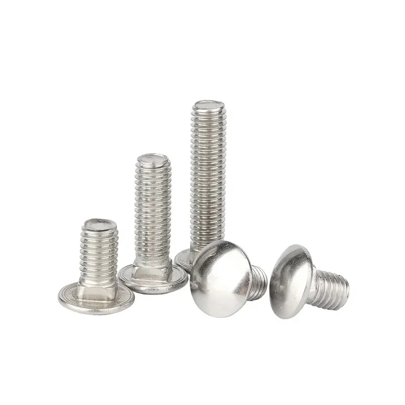 1/2/3/5/10/20 قطعة M4 M5 M6 M8 M10 M12 304 A2 الفولاذ المقاوم للصدأ النقل شقة رئيس الترباس ، شبه دائرية ساحة الرقبة مربع المسمار #4