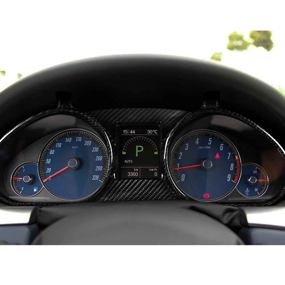 ل Maserati GranTurismo GranCabrio MC Stradale Quattroporte GTS ضبط ألياف الكربون عداد السرعة أداة عرض الملحقات #6