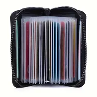Unisex Minimalist RFID Blocking Card Holder Wallet With Zipper Coin Pocket Slim Credit Card Case For Men Women Small Purse 3