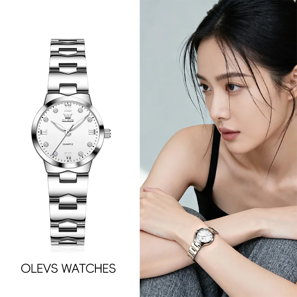 

OLEVS Watches 3735 Woman Watch Elegant Original Quartz Watch Waterproof Luminous Steel Strap Ladies Watch Gifts Box New Reloj