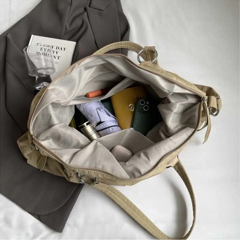 المألوف النايلون برشام تحت الإبط حمل حقيبة المرأة حقيبة كتف كبيرة ركاب حقيبة Sli الخريف الاتجاه الشباب لون نقي حقائب حقيبة يد #5