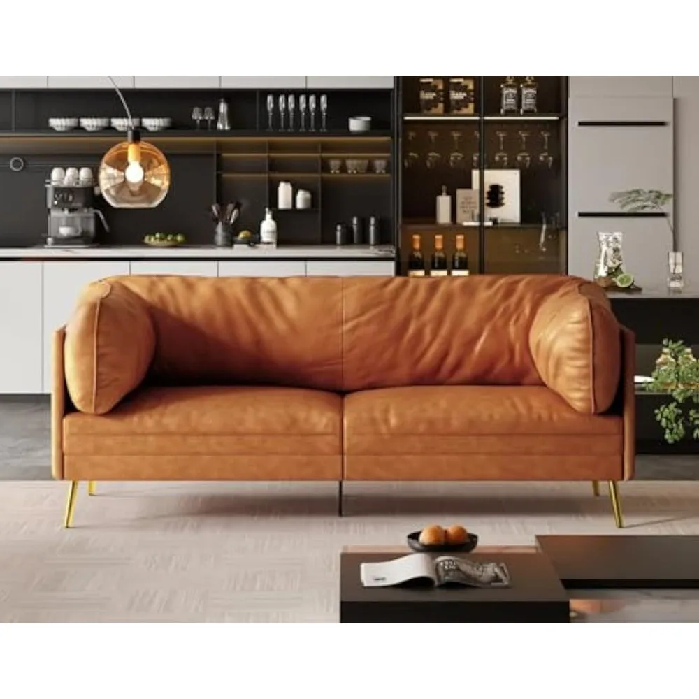 Faux Leather Couch Loveseat Sofa, 73