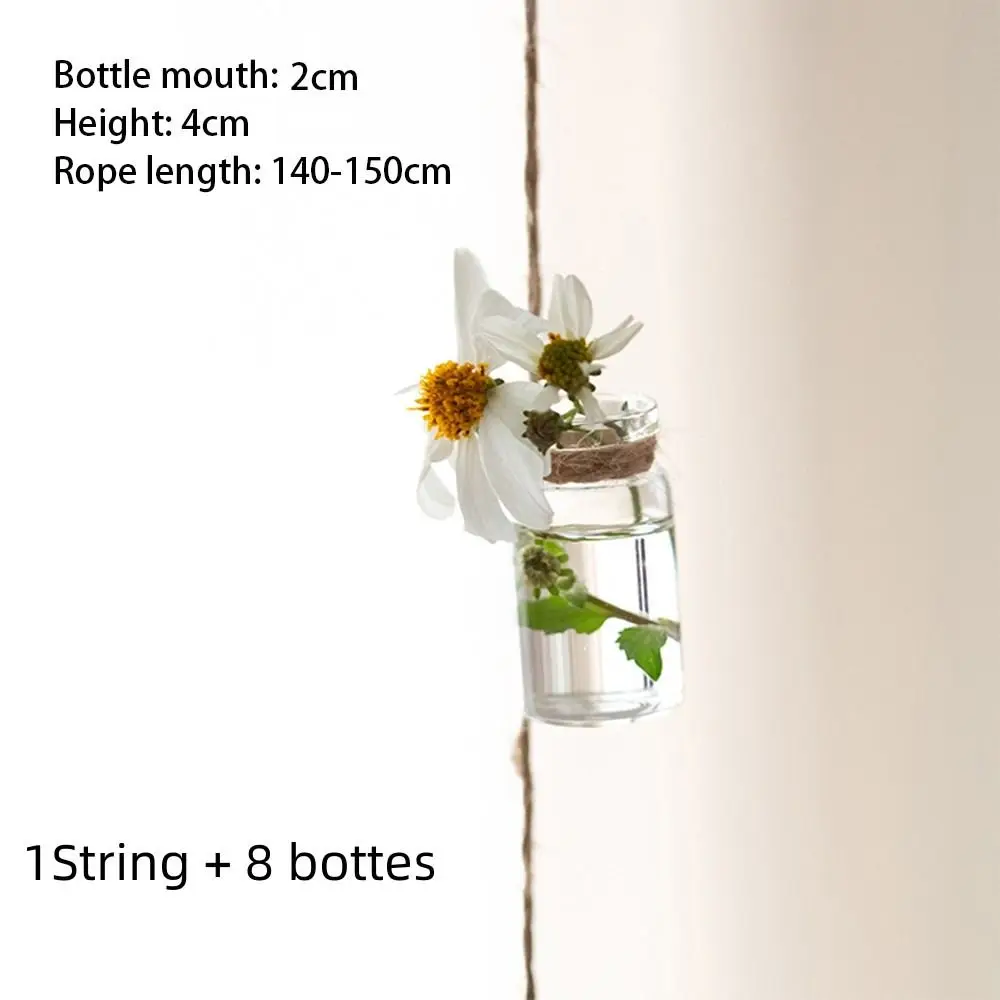 الشمال مع 8 زجاجة صغيرة المائية الحاويات الزجاج زهرية 1 سلاسل الرياح الدقات شنقا زهرية