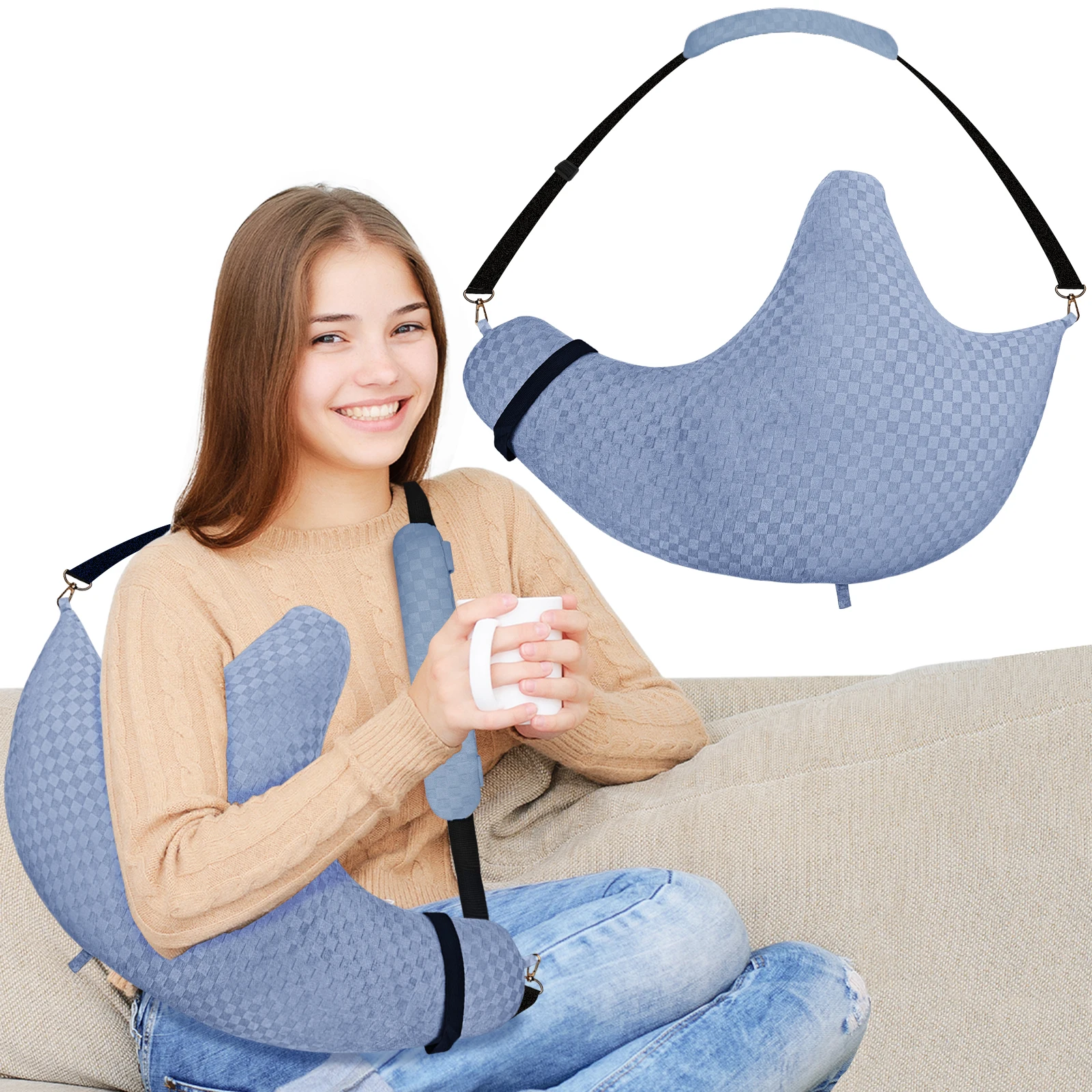 Y Shaped Side Sleeper Pillow Soft Memory Cotton Arm Support Pillow for Car Seat Sofa Bed Office