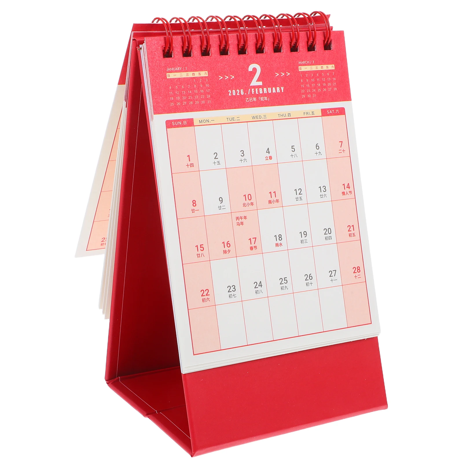 

2026 Desk Calendar Mini Daily Double Line Standing Planner Office Calendars Compact Design Flip Portable