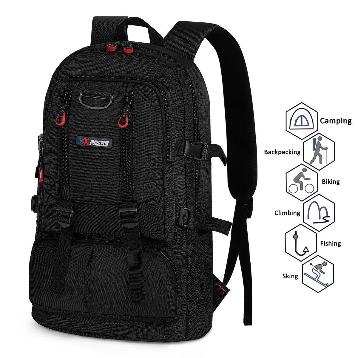 

Man Backpack Men Travel Bag Outdoor Camera Lens Bag Black Ergonomics Laptop Bag Large Capacity Mountaineering Waterproof Handbag