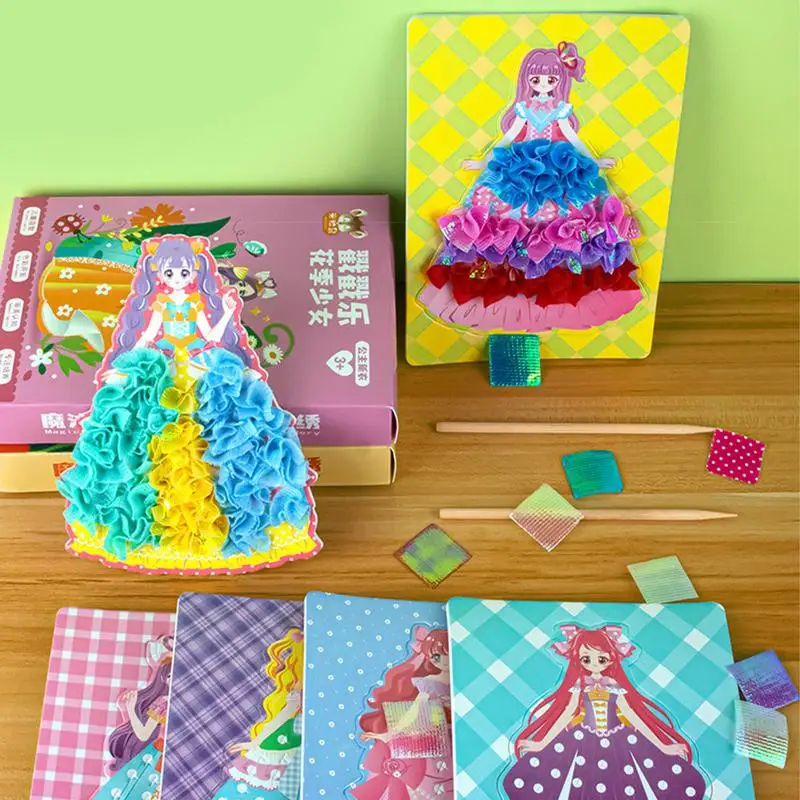 Diy Schilderij Sticker Ambachtelijk Speelgoed Kind Kunst Meisjes Porren Prinses Handgemaakte Educatieve Magische Kinderen Geschenken