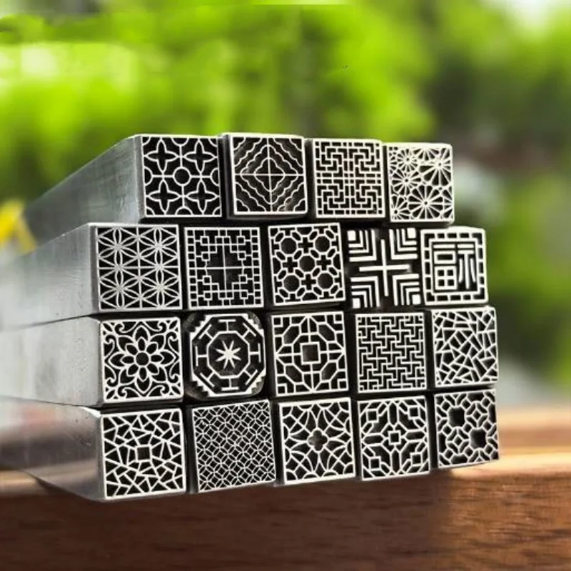Jewellery stamps, window-pattern steel stamps, gold and silver chasing dies, tools for texturing bracelets and pendants