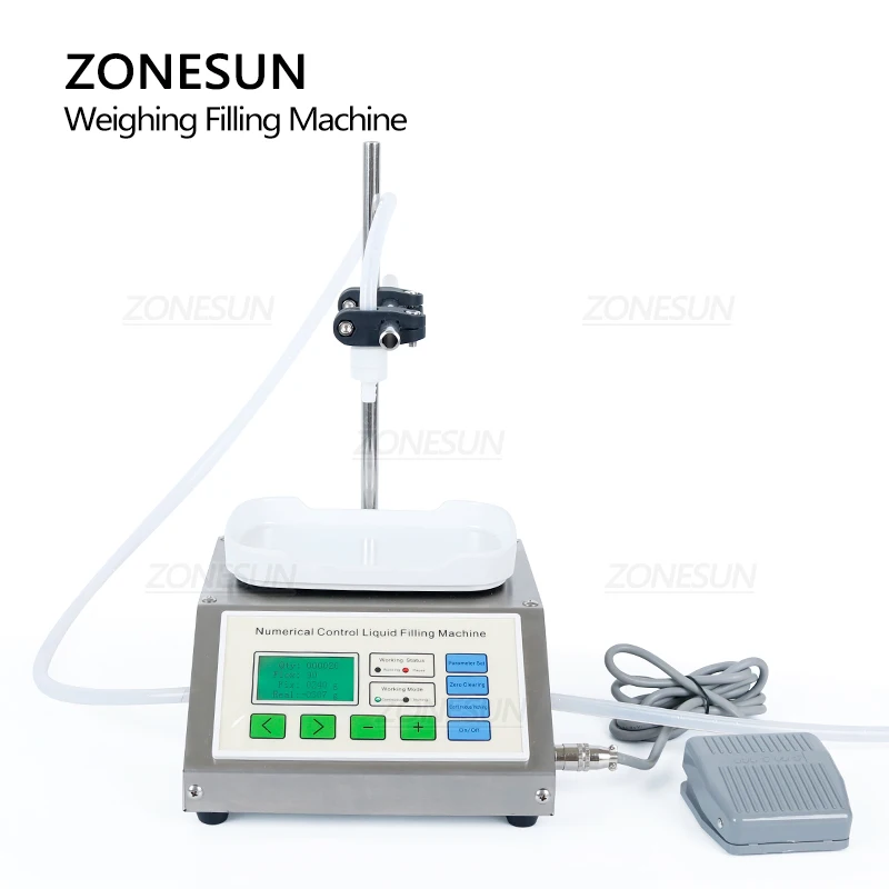 ZONESUN ZS-DP611W 0.03-5 كجم السائل ملء و ماكينة وزن رئيس واحد المشروبات زجاجة ماء زيت ماء العطور حشو