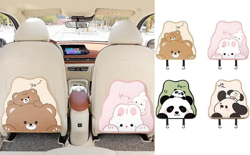 

Car Seat Back Cover Protector Kids Cartoon Car Anti Kick Mat With Hooks Waterproof Kick Mats Back Seat Protector for all Cars