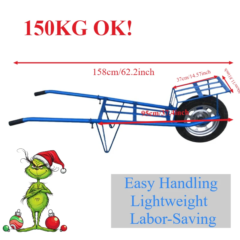 Farm  Construction Single-Wheeled Cart - Manual  for Mountain Road Orchard Household Moving Agricultural Vehicles