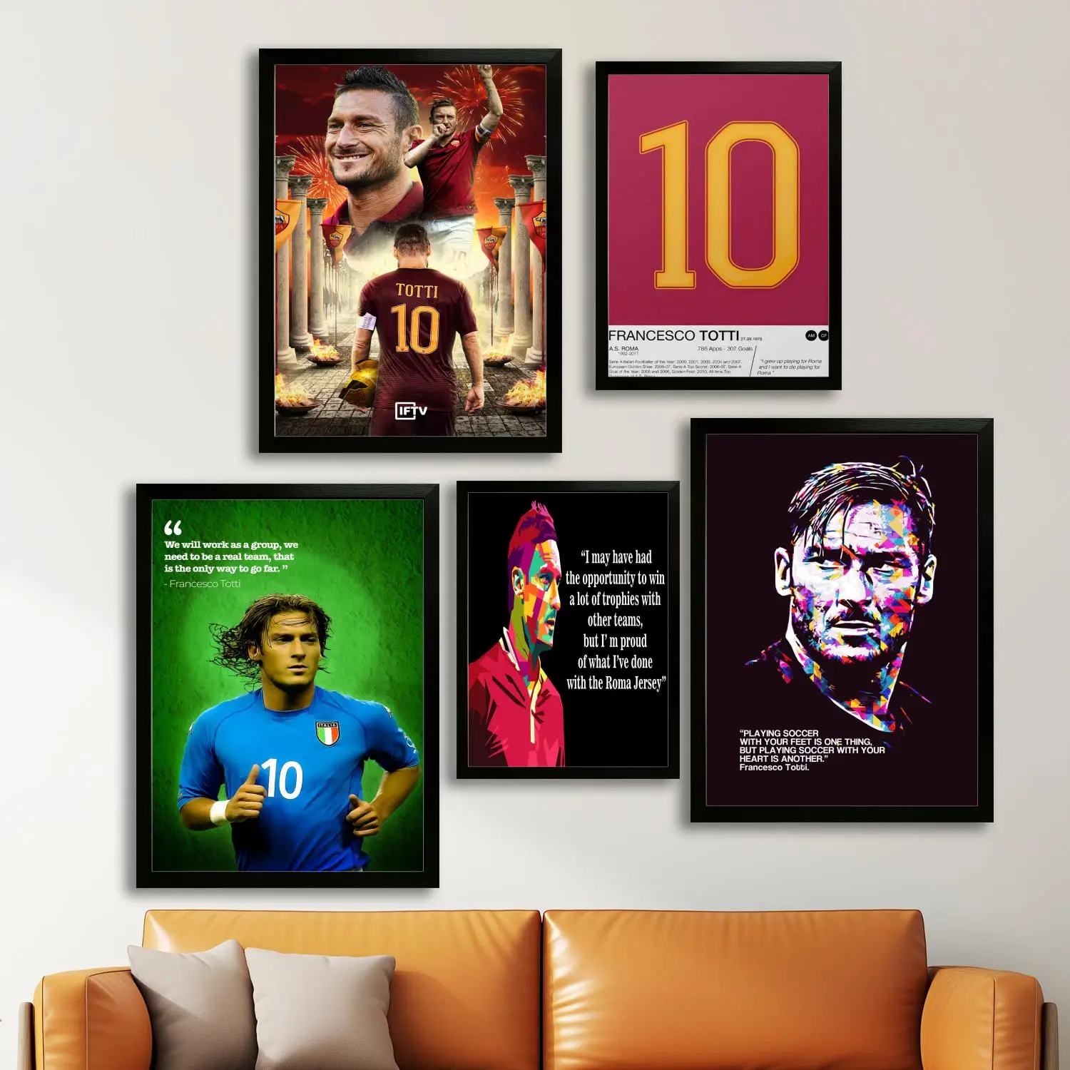 FRANCESCO TOTTI QUOTE Canvas Art Poster and Wall Art, Picture Print, Modern Family Bedroom Decor, Posters,Decorative painting