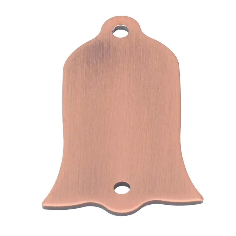 2 Holes Guitar Truss Rod Cover Bell-Shaped Design Metal Material Bell Shaped Guitar Cover Red Copper Color