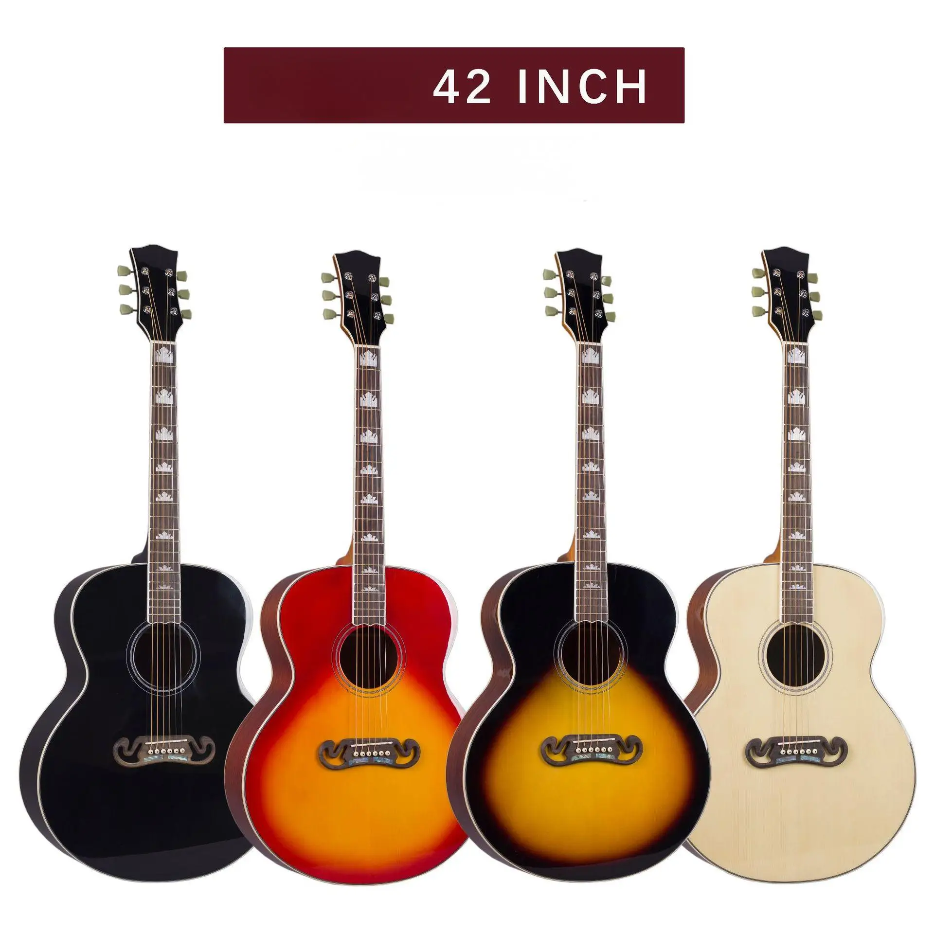 Acoustic Guitar 6-String Spruce Top Sapele Back/Side Gloss Finish Copper for Music Lovers Factory Price