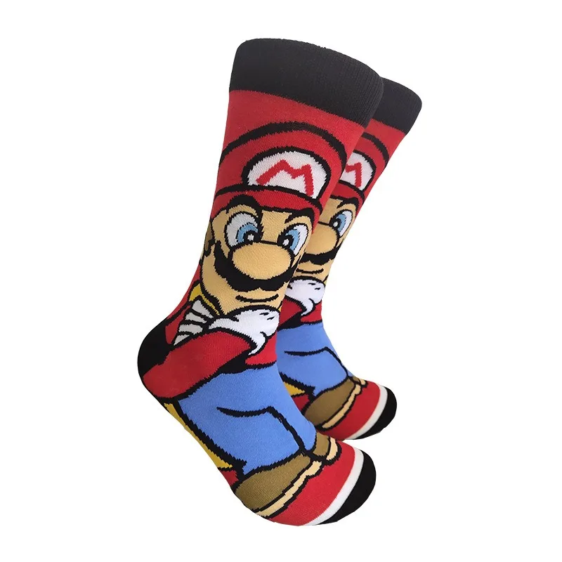 Super Mario Skateboard Socks Knitted Sock Red Mid Stocking Mens Womens Trendy Brand Stockings Sports Exquisite Festivals Gifts