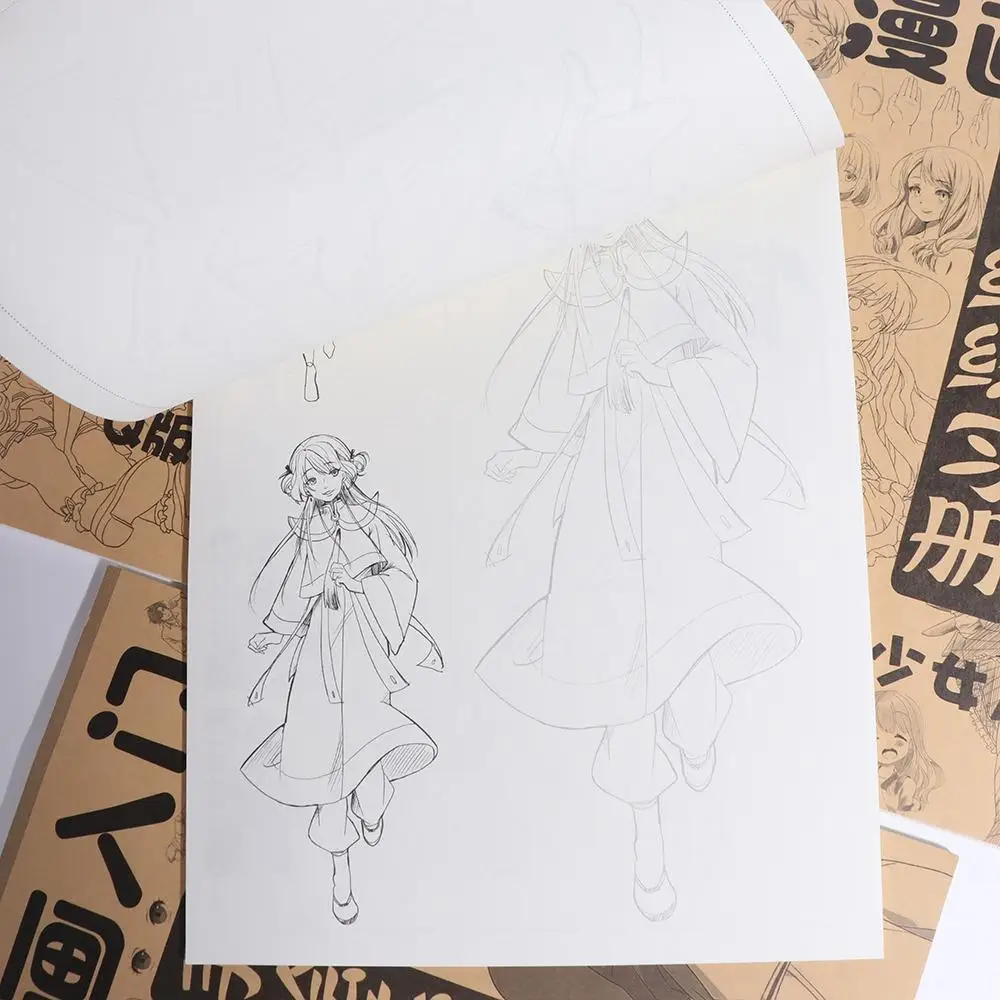 Anime Characters Hand Painted Tutorial Book Sketching Practicing Art Copy Practice Book Learning Studying Hand Drawn Book Artist