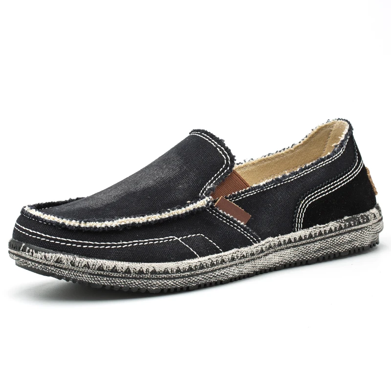 2023 Summer New Men\'s Canvas Boat Shoes Outdoor Lightweight Convertible Slip On Loafer Fashion Casual Flat Non-Slip Deck Shoes