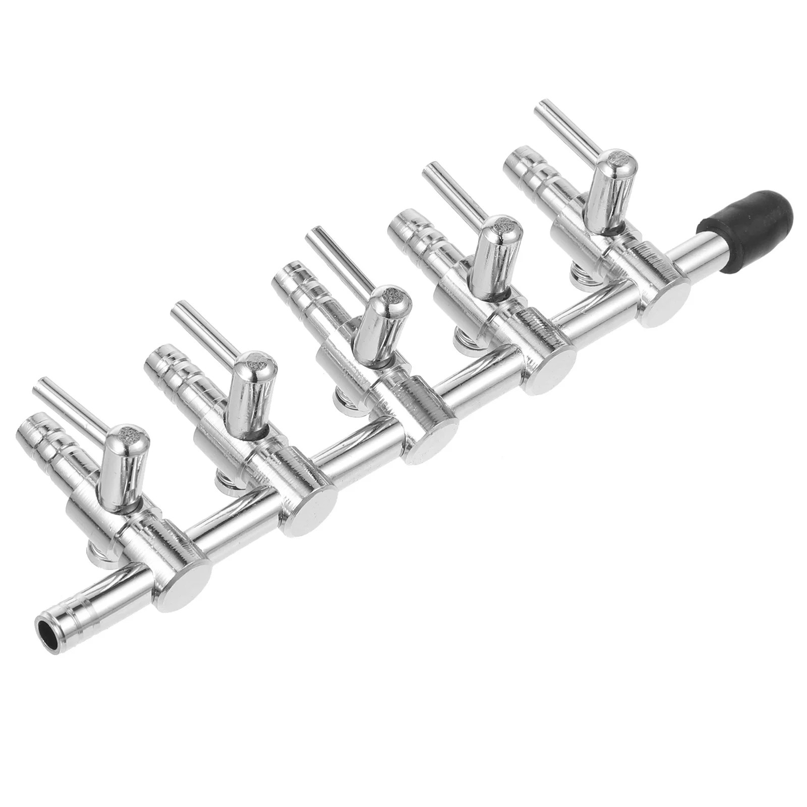 

5 Way Oxygen Tube Distributor Stainless Steel Aquarium Air Pump Flow Lever Control Splitter Inline Valve Manifold