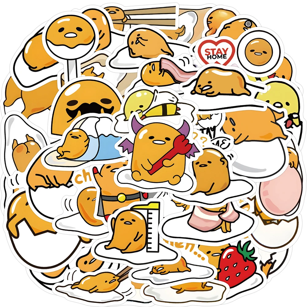 10/30/60pcs Sanrio Cartoon Anime Gudetama Stickers for Suitcase Stationery Waterproof Funny Classic Decal Kids Toy Birthday Gift