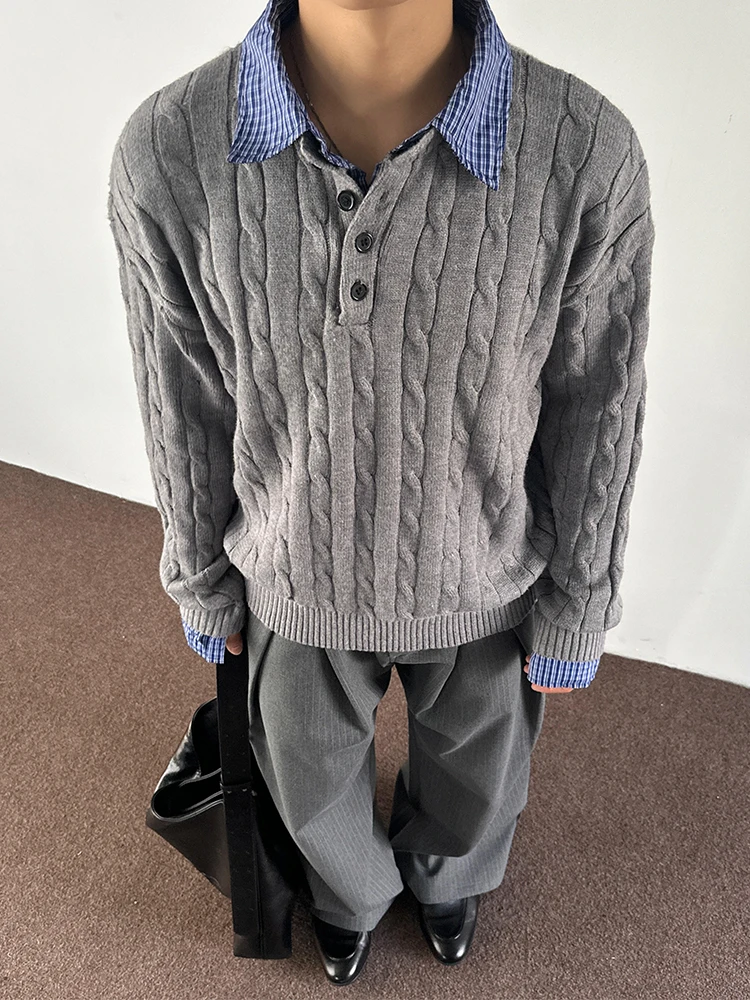 

Мужской свитер в американском ретро-стиле, осенний, в клетку, вязаный, свободного кроя, средней плотности, для ношения под одеждой