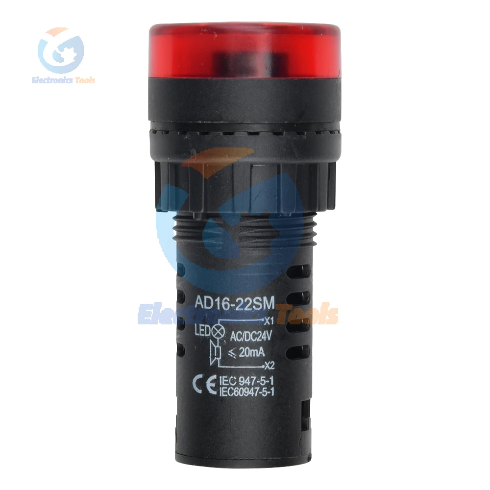 Светодиодный зуммер для сигнализации AD16-22SM, мигающая лампа постоянного тока 12 В, 24 В, 110 В переменного тока, 220 В, светодиодный сигнальная светового Индикатора сигнализации