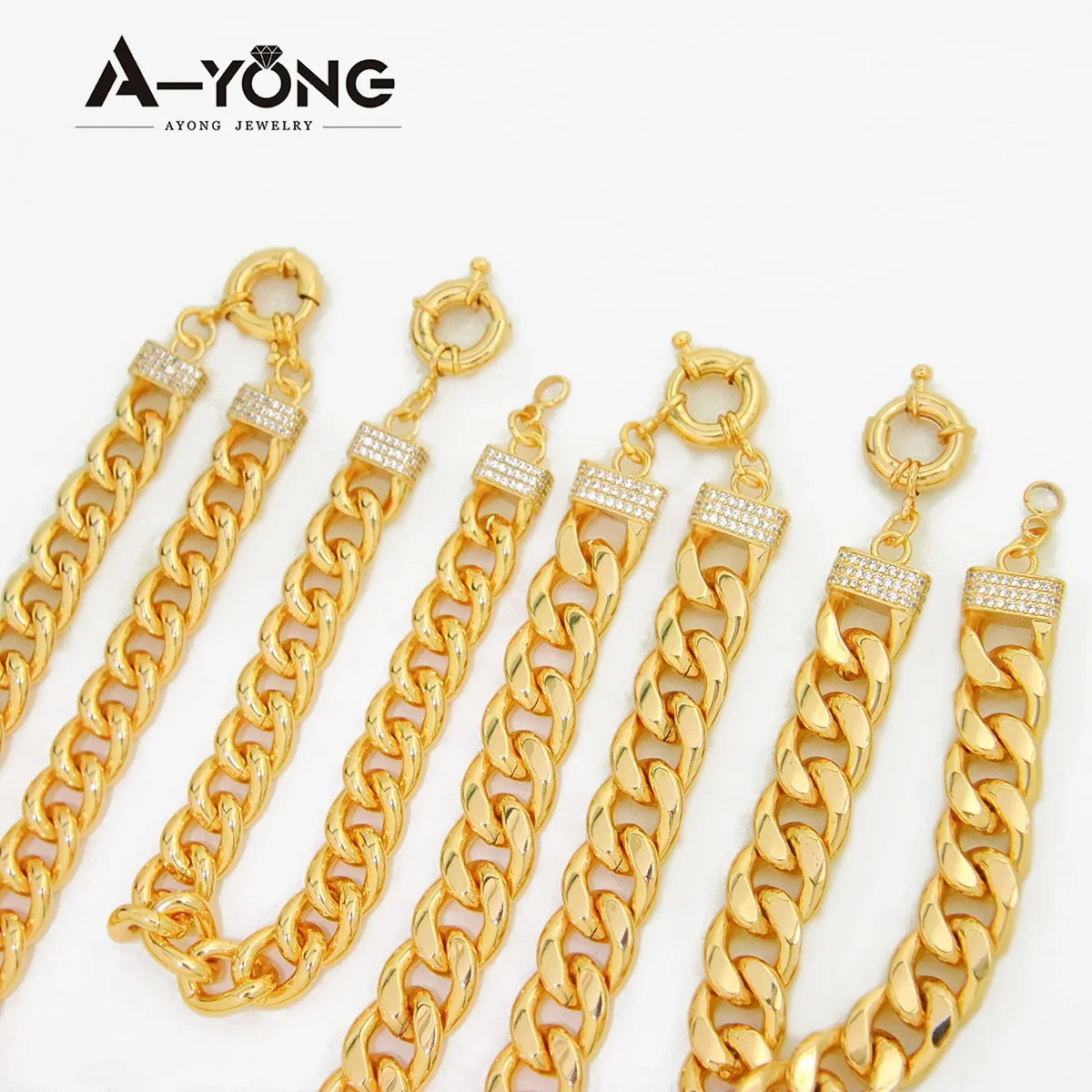 Luxus Hip Hop Schmuck Set 21k Gold Überzogene Dubai Fashoin Kubanischen Kette Halskette Arabisch Frauen Männer Punk Event Party schmuck – Detail 3