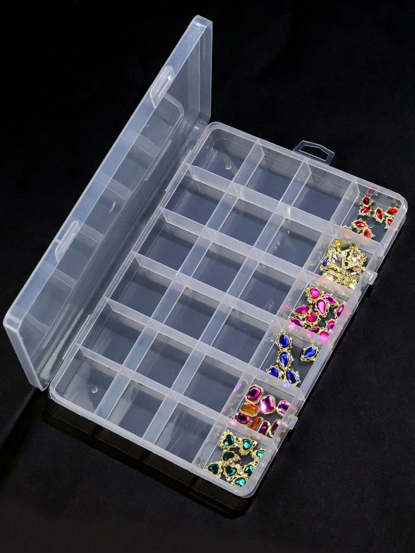 1PC ネイルアートクリアプラスチック収納ボックスオーガナイザー、工芸品、ジュエリー、爪、ビーズ、DIY 用品用の小さな部品収納ケース