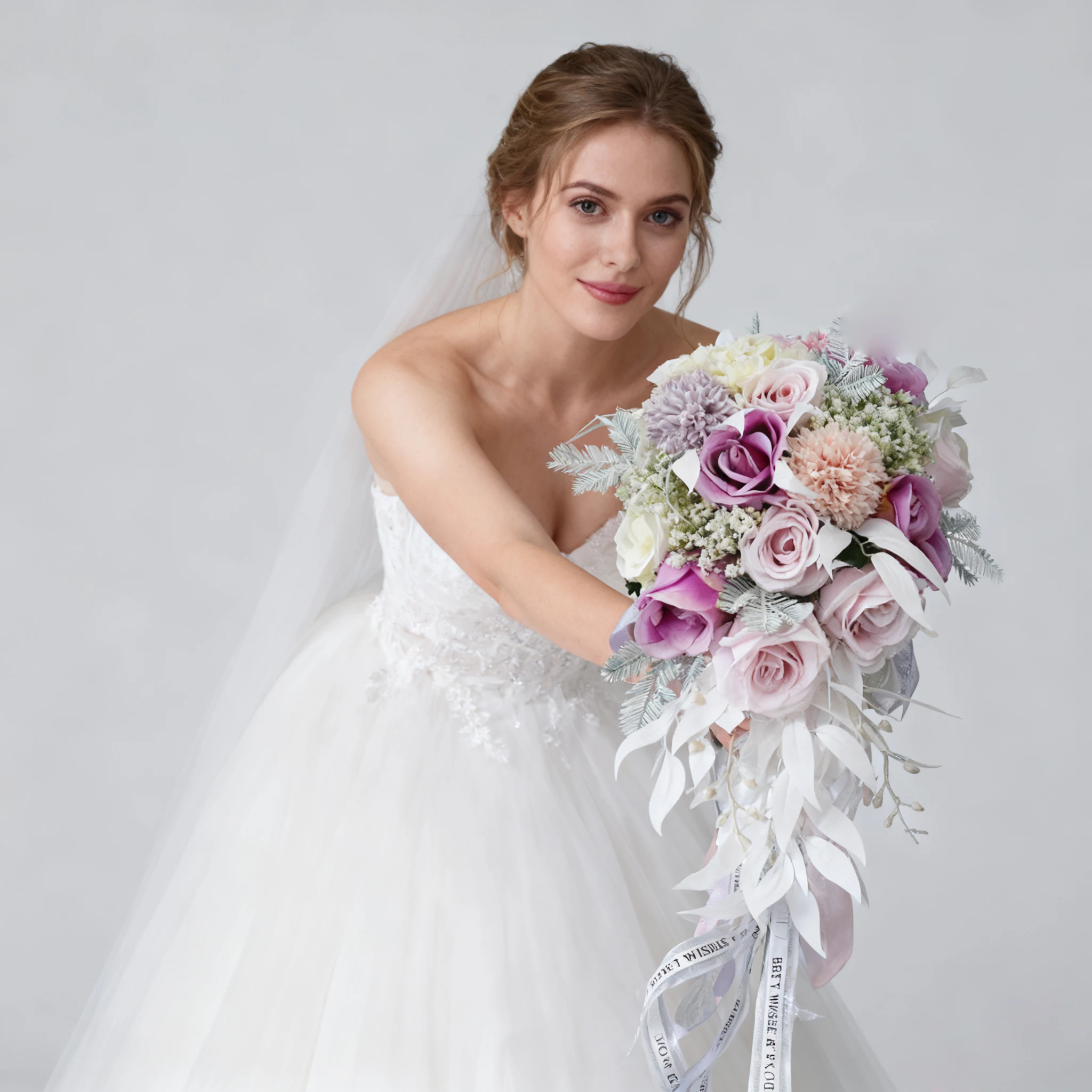 

Sliver Wedding Bouquets Calla Lily Water Drop Waterfall Romantic Flowers Bouquets for Anniversary Bridal Shower Wedding