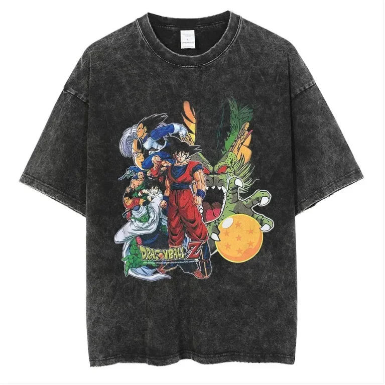 New Cross-border Dragon Ball Seven-dragon Beads Short Sleeve T-shirt Crew Neck Digital Printing Summer Monkey King Top