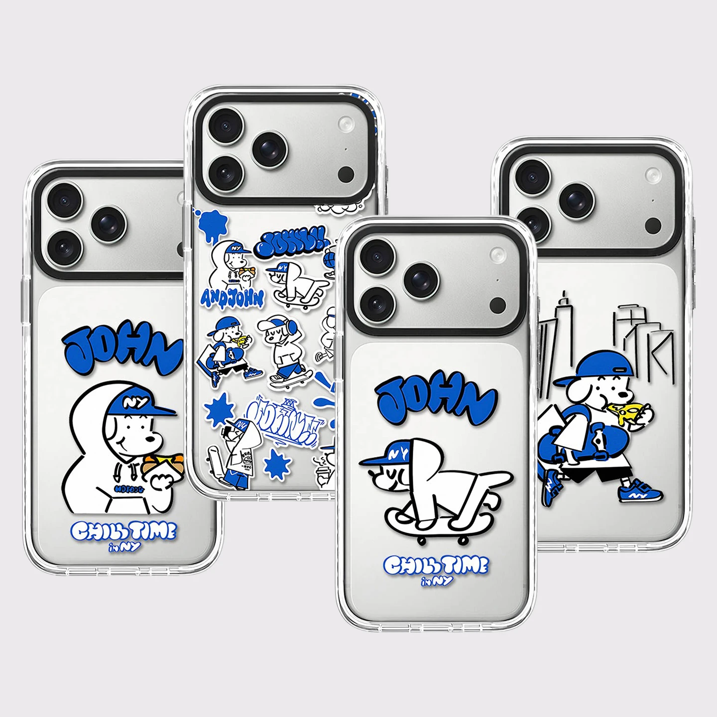 Cartoon Dog Urban Pattern White Border Magnetic Case: Compatible with IPhone 18 17 16 15 14 13 Pro Max 18Pro