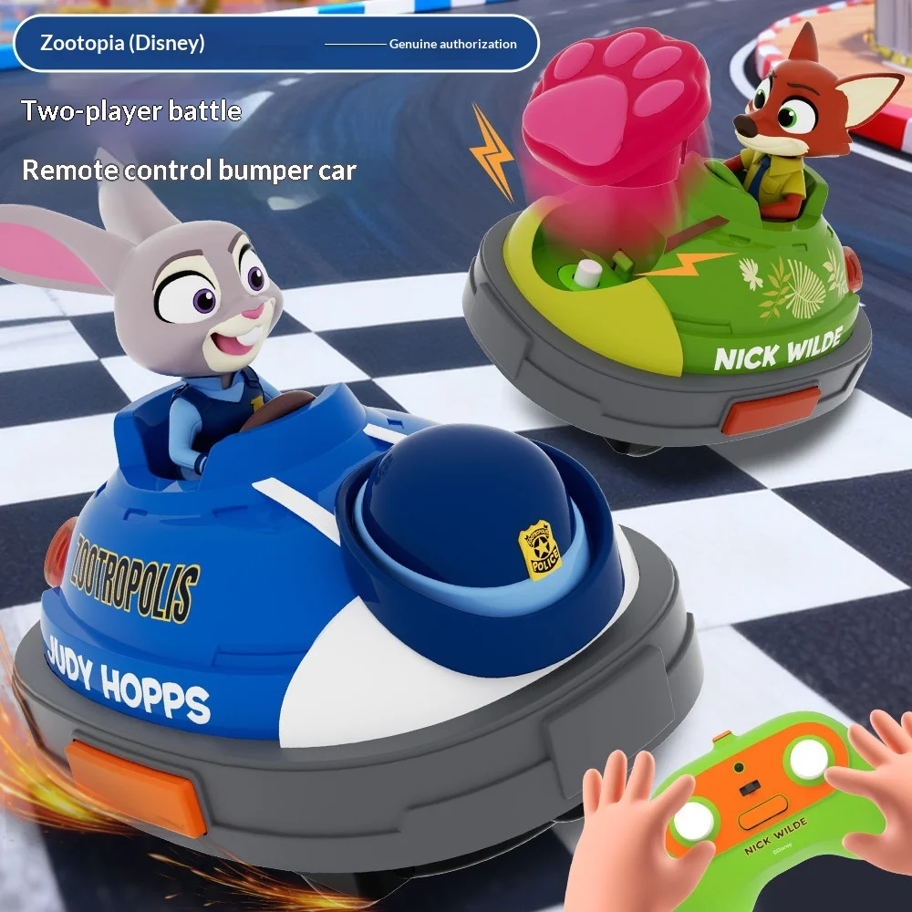 

Official Disney Licensed Zootopia Remote Control Bumper Car - Nick & Judy RC Battle Set, Dual Player Combat Toy 2-cars-set