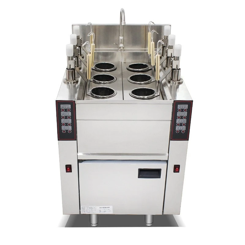 Commercial Electric Lifting Noodle Cooking Furnace 6 Head Jet Type Noodle Cooking Machine