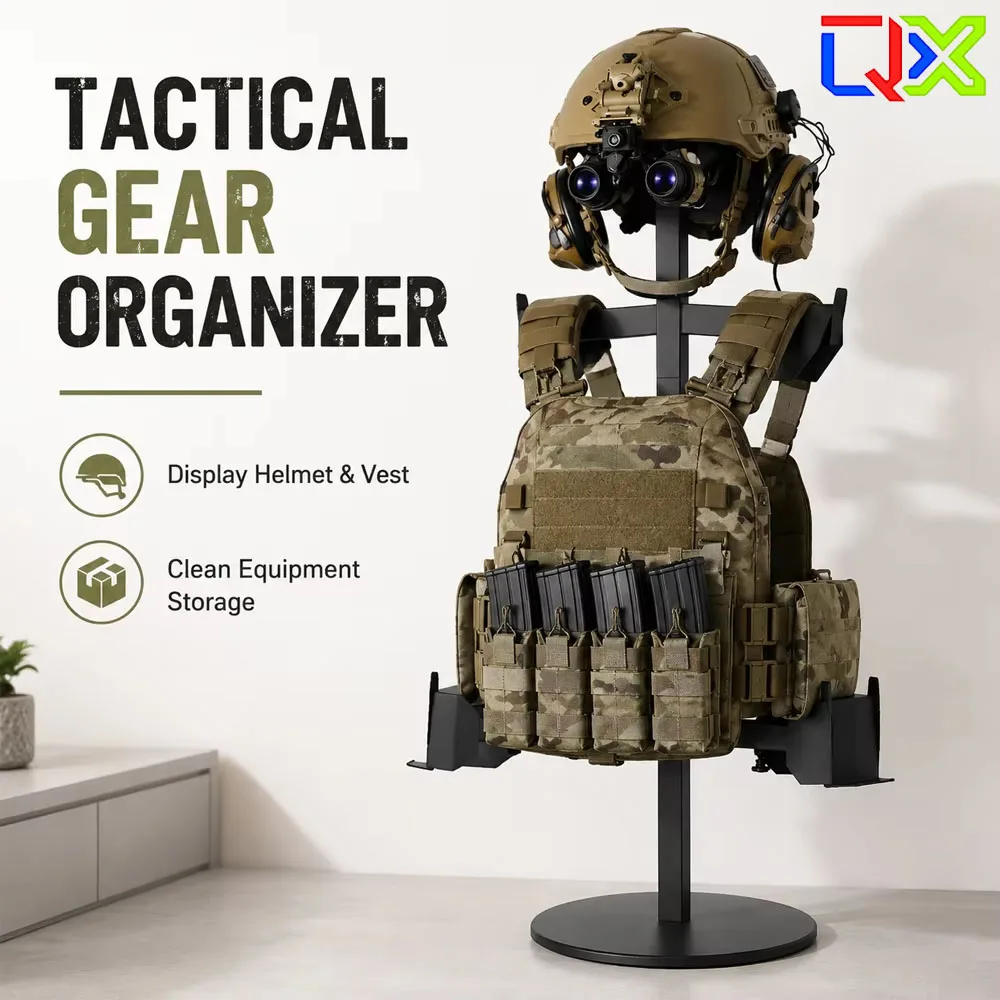 Adjustable Tactical Equipment Display Rack Helmet Vest Stand Military Gear Organizer Adjustable Storage Holder