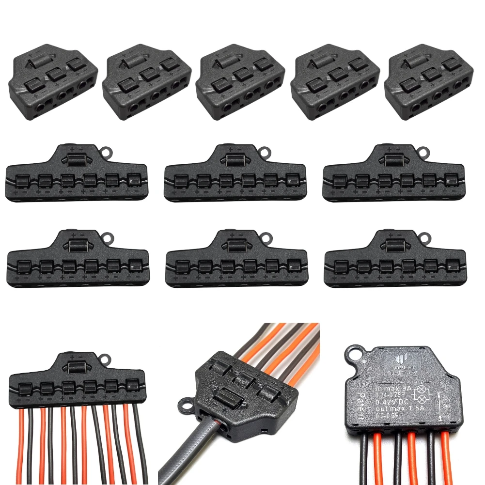 Nhanh Bộ Chia 3/6 Cổng Hít Nhanh Nhanh Dây Cổng Kết Nối Phân Phối Dây Cáp Bộ Chia Cho Đèn LED Chiếu Sáng Nhà Ga Khối