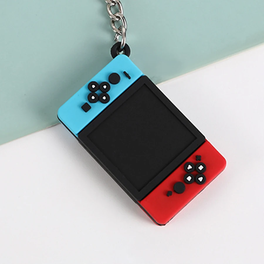 Creative Gaming Machine Keychain Pendant Soft Silicone Gaming Console Model Bag Charms Keyring Fashionable Pendant Car Key Chain