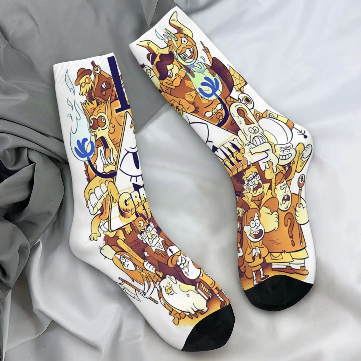 Gravity Falls Socks Spring Bill Cipher Stockings Gothic Adults Men Soft Breathable Socks Graphic Cycling Anti Slip Socks