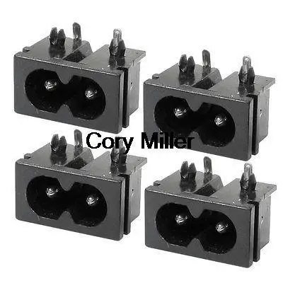 

2.5A 250VAC IEC320 C8 PCB Mount Male Plug Inlet Socket Adapter