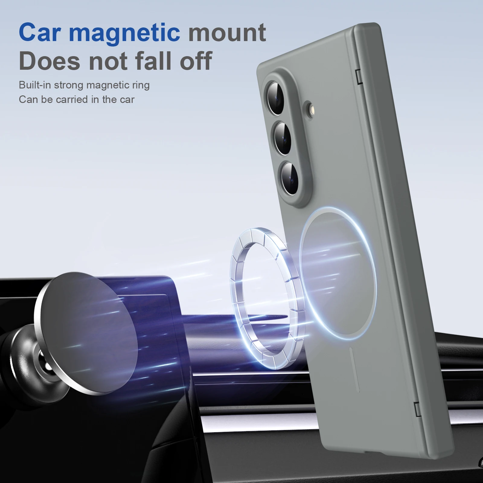 

Чехол для телефона Magsafe для Samsung Galaxy Z Fold 6, 5, 4, 3, 7, 5G, магнитное беспроводное зарядное устройство с защитным стеклом для экрана, противоударный чехол