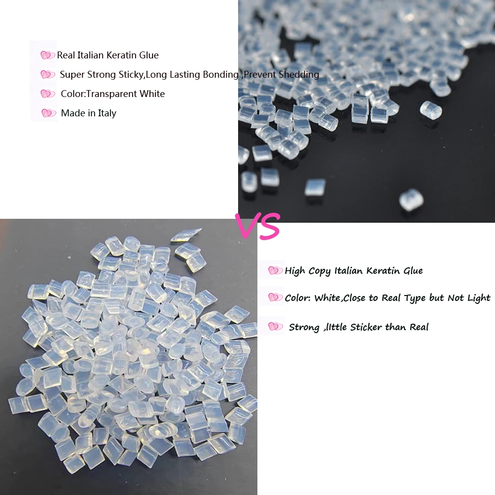 Keratina Glue Bead50-1000g Italian Keratin Glue Strong Hold Non Slip Bonds Hair Extensions Black Brown White Keratin glue Pellet